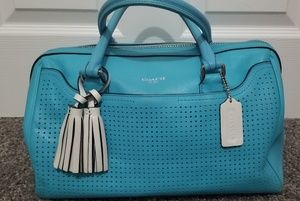 Aqua Blue Coach NY Satchel